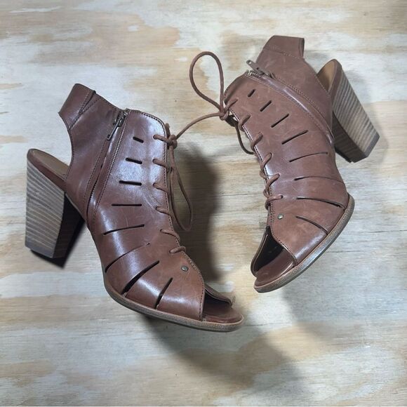 Paul Green Cosmo Lace Up Leather Bootie Sandals Women’s Size 8.5 - Picture 4 of 8